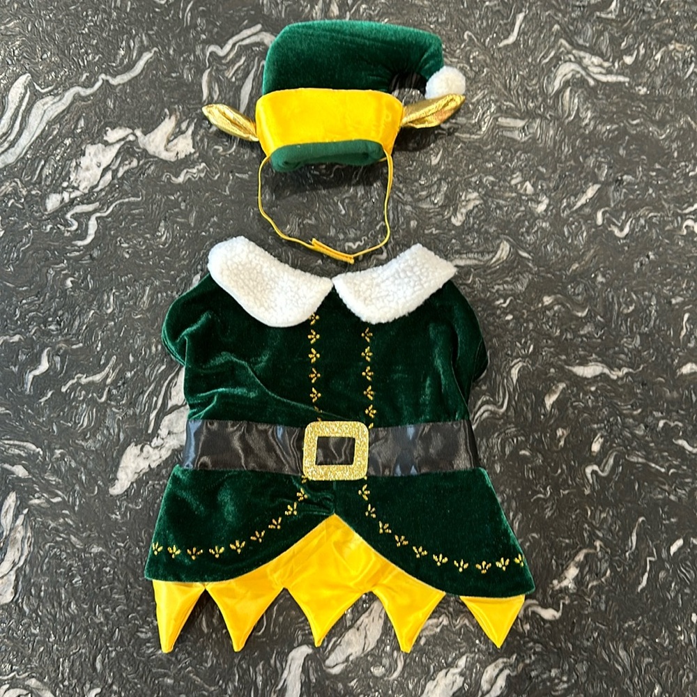 Elf Costume for Dog Merry & Bright Collection Medium Like New Never Worn
